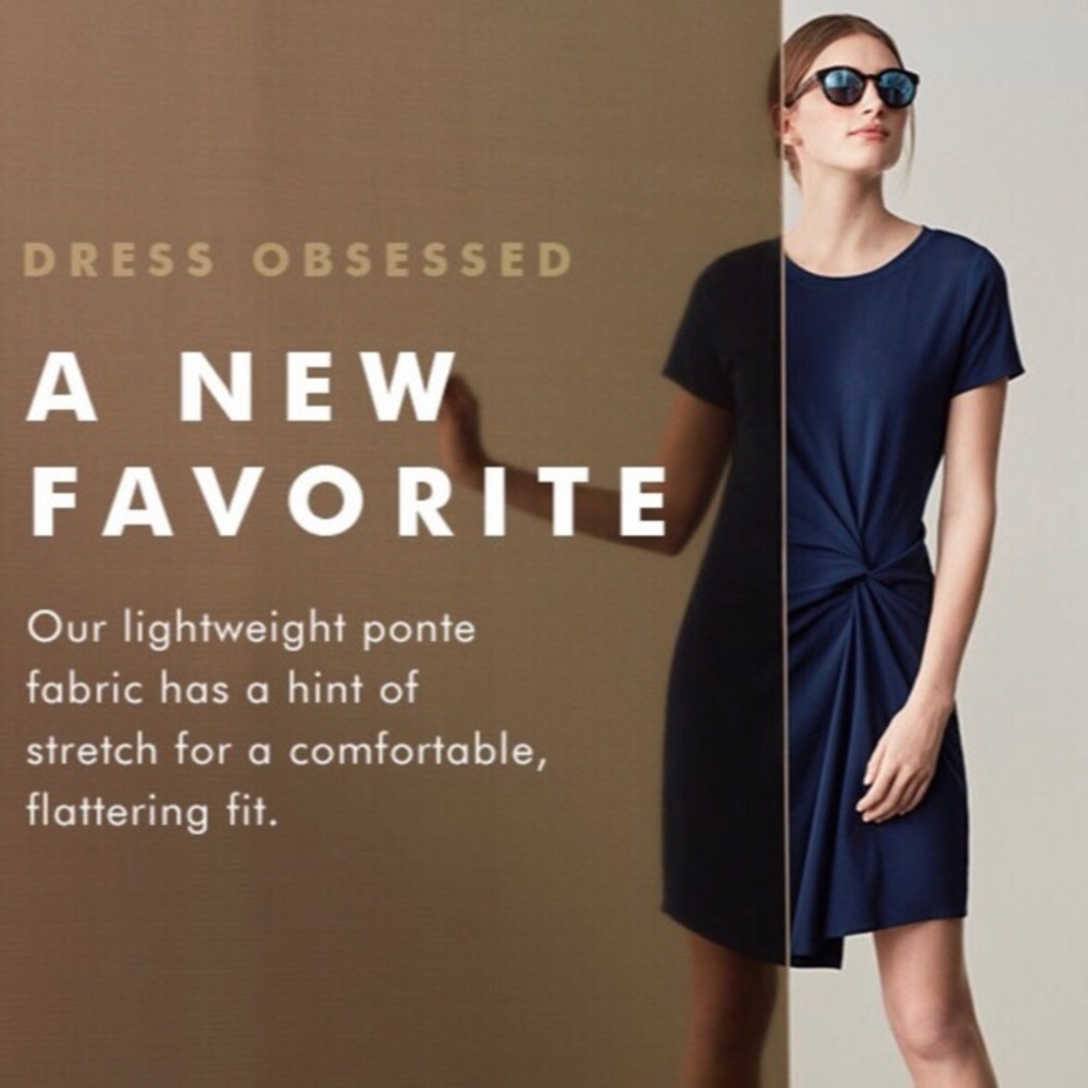 Women’s Banana Republic Soft Ponte’ Twist-Front Dress